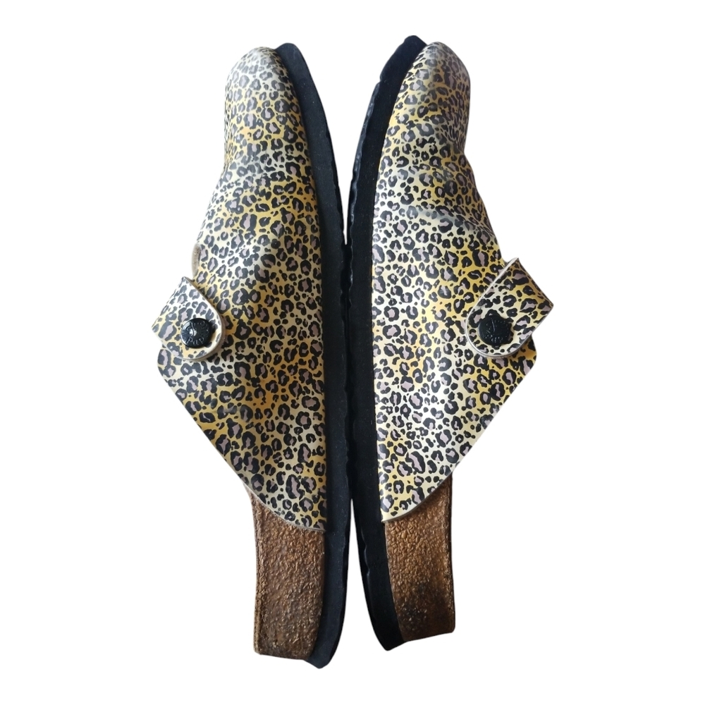 Papillio by Birkenstock Yellow, Black and Gray Mules Comfort Footbed - Picture 5 of 8